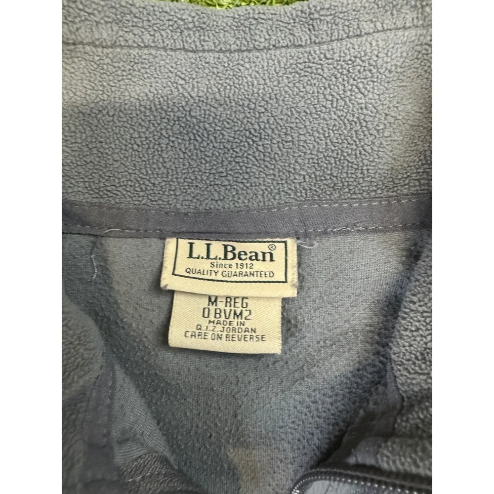 LL Bean Mens Gray Quarter‎ Zip Fleece Pullover Size Medium Reg Hiking